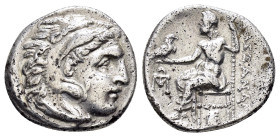 KINGS of MACEDON. Alexander III The Great.(336-323 BC). Drachm.

Obv : Head of Herakles right, wearing lion skin.

Rev : AΛEΞANΔPOY.
Zeus seated left ...