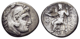 KINGS of MACEDON. Alexander III The Great. (336-323 BC).Kolophon.Drachm.

Obv : Head of Herakles right, wearing lion skin.

Rev : AΛΕΞΑΝΔΡΟΥ.
Zeus sea...