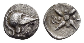 TROAS. Kolone.(4th century BC).Hemiobol. 

Obv : Head of Athena right, wearing corinthian helmet.

Rev : Star within incuse square, ivy left.

Conditi...