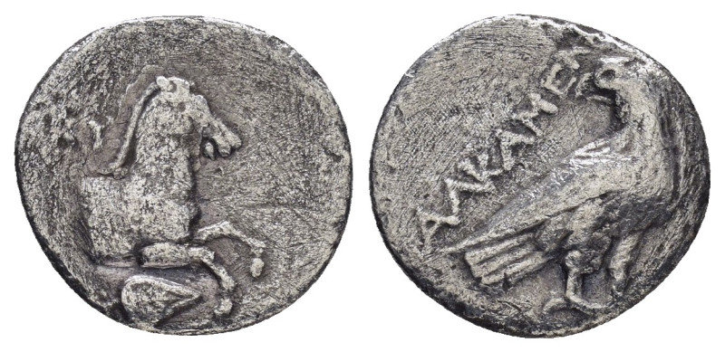 AEOLIS. Kyme.(Late 4th century BC). Hemidrachm.

Obv : ΑΛΚΑΜΕΝΗΣ.
Eagle standing...
