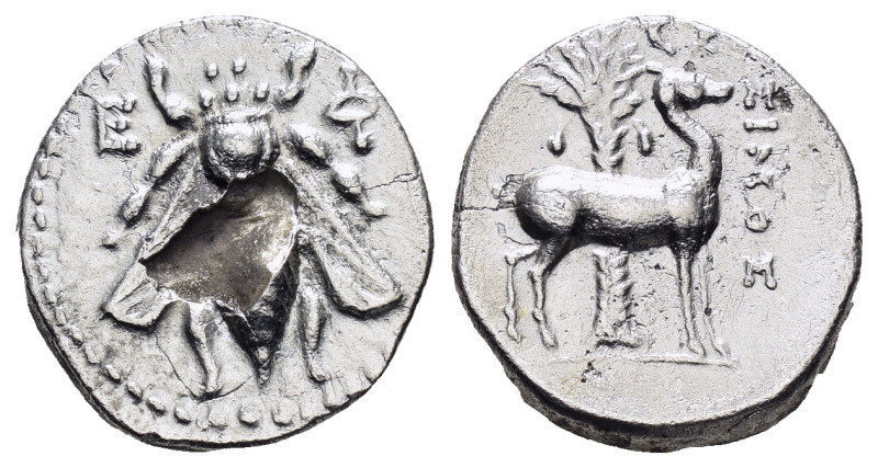IONIA. Ephesos.(Circa 202-150 BC).Drachm. 

Obv : Ε - Φ.
Bee.

Rev : ΣΙNOΣ.
Stag...
