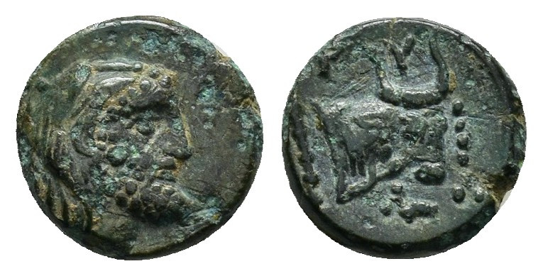 IONIA.Erythrai.(Circa 480-400 BC).Ae.

Obv : Head of Herakles right, wearing lio...