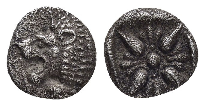 IONIA.Miletos.(Late 6th-early 5th century BC).Obol.

Obv : Forepart of lion righ...