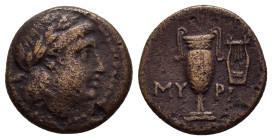 AEOLIS. Myrina.(2nd-1st centuries BC).Ae.

Weight : 3.66 gr
Diameter :16 mm