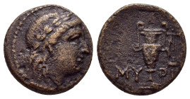 AEOLIS. Myrina.(2nd-1st centuries BC).Ae.

Weight : 3.66 gr
Diameter : 16 mm