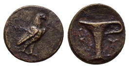 AEOLIS. Kyme.(Circa 320-250 BC).Ae.

Weight : 0.98gr
Diameter : 10 mm