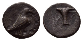 AEOLIS. Kyme.(Circa 320-250 BC).Ae.

Weight : 0.93 gr
Diameter : 10 mm
