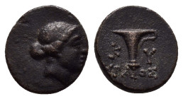 AEOLIS.Kyme.(Circa 320-250 BC).Ae.

Weight : 1.20 gr
Diameter : 10 mm