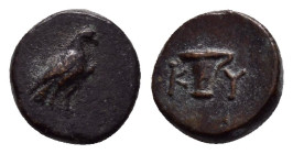 AEOLIS. Kyme.(Circa 320-250 BC).Ae.

Weight : 0.81 gr
Diameter : 8 mm