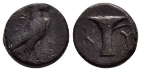 AEOLIS. Kyme.(Circa 320-250 BC).Ae.

Weight : 3.8 gr
Diameter : 14 mm