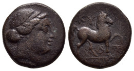 AEOLIS.Kyme.(Circa 250-190 BC).Ae.

Weight : 7.9 gr
Diameter : 18 mm