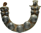GREEK BRONZE FIBULA.(8th-6th Century BC).Ae.

Weight : 82.4 gr
Diameter : 76 mm