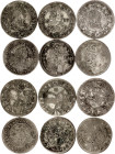 Austrian States 6 x 3 Kreuzer 1620 -1716
Silver; Various Dates; VF