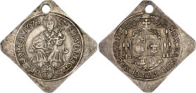 Austrian States Salzburg 1/9 Taler Klippe 1673
KM# 214, Zöttl# 2027, N# 77535; Silver; Max Gandolf von Kuenburg; XF+ Holed