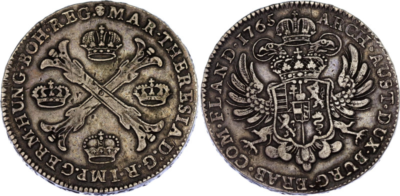 Austrian Netherlands 1 Kronentaler 1765
KM# 21; N# 17710; Silver 29.14 g.; Mari...
