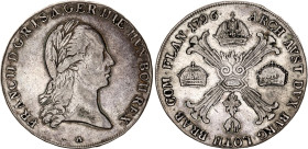 Austrian Netherlands 1 Kronentaler 1796 A
KM# 62.1, Dav. 1180, N# 23333; Silver; Franz II; Vienna Mint; VF-XF
