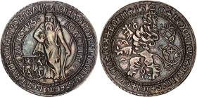 Bohemia Schlick Joachim Taler 1520 (1967) Restrike
Silver 21.85 g., 42 mm; Medieval Czechoslovakia Joachim Thaler 1520 Restrike; This is a replica of...