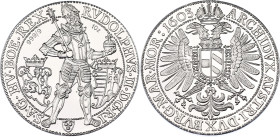 Bohemia 10 Ducat 1603 Modern Restrike in Silver
MB# 308; Silver (.999) 31.40 g., Proof; Rudolf II; Prague