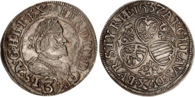 Austria 3 Kreuzer 1637
KM# 833; N# 53518; Silver; Ferdinand III; Graz Mint; XF-AUNC.