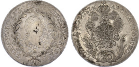 Austria 20 Kreuzer 1787 B
KM# 2069; N# 20762; Silver; Joseph II; Kremnitz Mint; VF+.