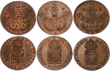Austria 3 x 1/2 Kreuzer 1816 A - B - O
KM# 2110, N# 7111; Copper; Francis I of Austria; AUNC/UNC