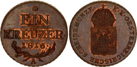 Austria 1 Kreuzer 1816 A
KM# 2113, N# 3169; Franz I; UNC, mint luster remains