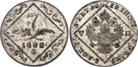 Austria 7 Kreuzer 1802 B Overstrike
KM# 2129, N# 18836; Silver; Franz II; XF+