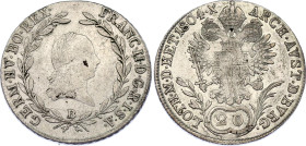 Austria 20 Kreuzer 1804 B
KM# 2139, N# 22610; Silver; Franz II; XF