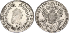 Austria 20 Kreuzer 1806 A
KM# 2140, N# 7076; Silver; Franz II; XF+