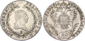 Austria 20 Kreuzer 1815 B
KM# 2142, N# 33676; Silver; Franz I; XF-