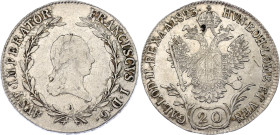 Austria 20 Kreuzer 1823 A
KM# 2143, N# 19931; Silver; Franz I; XF
