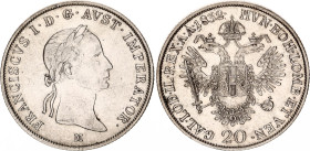 Austria 20 Kreuzer 1832 M
KM# 2147, N# 14712; Silver; Francis I; Mint Milano; AUNC.