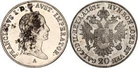 Austria 20 Kreuzer 1831 A
KM# 2147, Schön# 76, Adamo# C35, N# 14712; Silver; Franz I; Vienna Mint; UNC