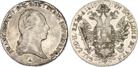 Austria 1 Taler 1819 A
KM# 2162, Dav. 7, Adamo# C42, N# 15154; Silver; Franz I; Vienna Mint; VF-XF