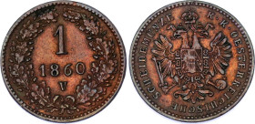 Austria 1 Kreuzer 1860 V
KM# 2186, N# 2360; Copper; Franz Joseph I; XF