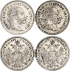 Austria 2 x 10 Kreuzer 1872
KM# 2206, N# 4962; Silver; Franz Joseph I; XF-AUNC