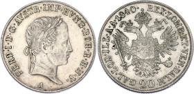 Austria 20 Kreuzer 1840 A
KM# 2208, N# 18459; Silver; Ferdinand I; XF/AUNC with minor hairlines