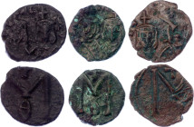 Byzantium 3 x Follis 820 - 829 AD
SB 1652; Copper; Michael II the Amorian, with Theophilus; Mint Syracuse; Obv: MIXAHL S ΘЄOL Facing busts of Michael...