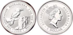Australia 1 Dollar 1998
KM# 362, N# 17340; Silver; Elizabeth II; Australian Kookaburra; Perth Mint; BUNC