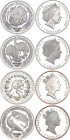 Australia 9 x 5 Dollars 2000
KM# 372, 380 - 382, 438 - 441, 515, N# 156645; Silver; 2000 Olympics, Sydney Series - Difffernt Motives; Proof
