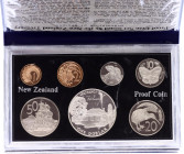 New Zealand Mint Set of 7 Coins 1977
With Silver., Proof; Elizabeth II; Queen's Silver Jubilee & Waitangi Day; UNC