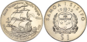 Samoa 1 Tala 1972
KM# 11, N# 20720; Copper-nickel; Tanumafili II; 250th Anniversary of Jacob Roggevenn's Discovery of Samoa; Mintage 35'000; UNC