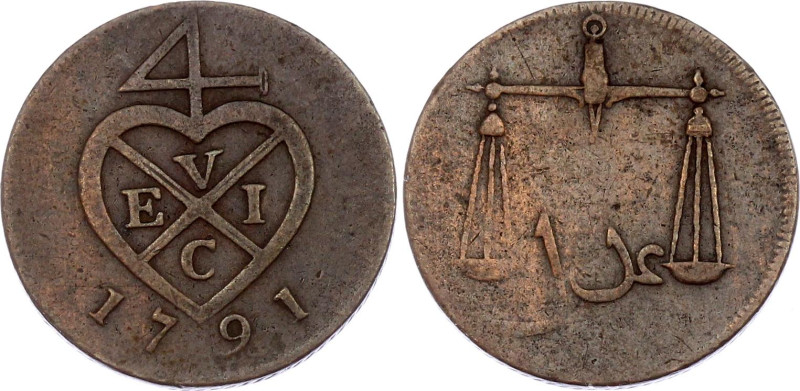 British India 1/2 Pice 1791
KM# 192; XF-