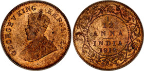 British India 1/12 Anna 1912 Calcutta
KM# 509, N# 1110; Bronze; George V (1910-1936); UNC