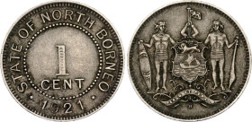 British North Borneo 1 Cent 1921 H
KM# 3, Schön# 3, N# 11949; Copper-nickel; Heaton's Mint, Birmingham; XF
