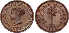 Ceylon 1/2 Cent 1901
KM# 91, N# 12112; Copper; Victoria; Calcutta Mint; UNC