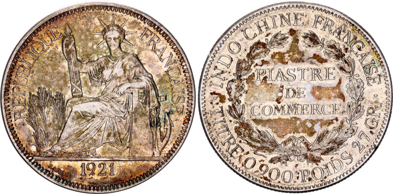 French Indochina 1 Piastre 1921 San Francisco
KM# 5a.2, Lec# 296, N# 11287; Sil...