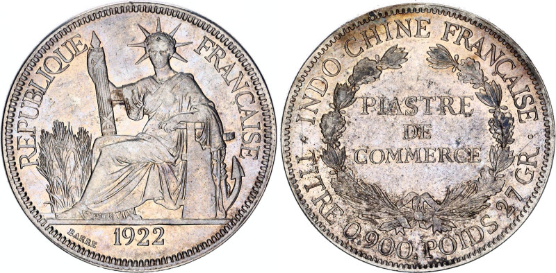 French Indochina 1 Piastre 1922 San Francisco
KM# 5a.2, Lec# 298, N# 11287; Sil...