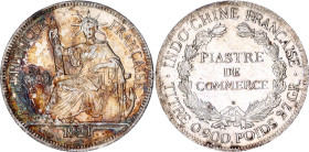 French Indochina 1 Piastre 1921 H Birmingham
KM# 5a.3, Lec# 297, N# 11287; Silver; Third Republic (1870-1940); Marianne seated left with fasces; mint...