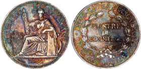 French Indochina 1 Piastre 1922 H Birmingham
KM# 5a.3, Lec# 299, N# 11287; Silver; Third Republic (1870-1940); Marianne seated left with fasces; mint...